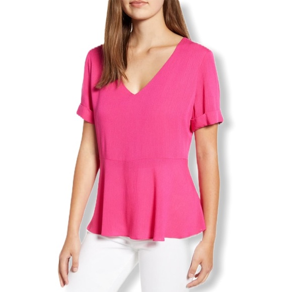 pink peplum blouse
